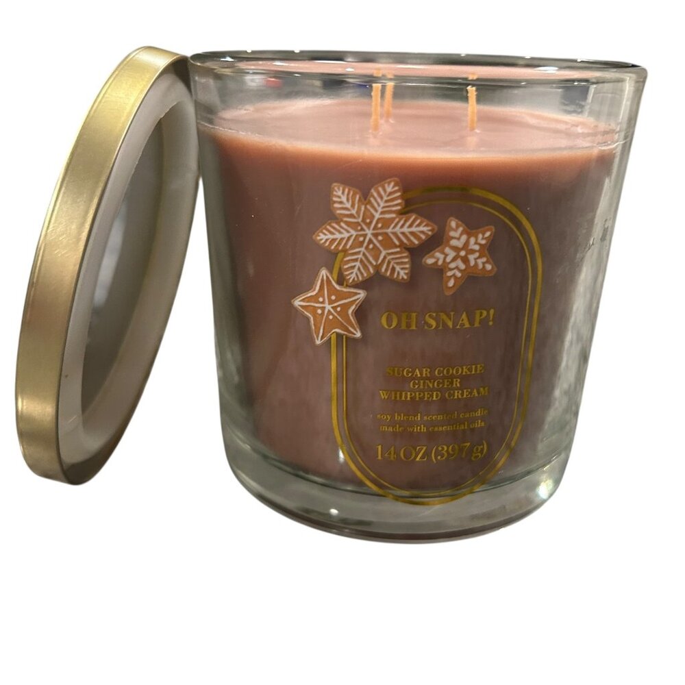 Oh Snap Sugar Cookie, Ginger, Whipped Cream 14 oz Candle